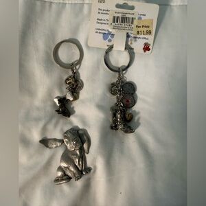 Basset Hound Doc 2 Key Chains & 1 Pin